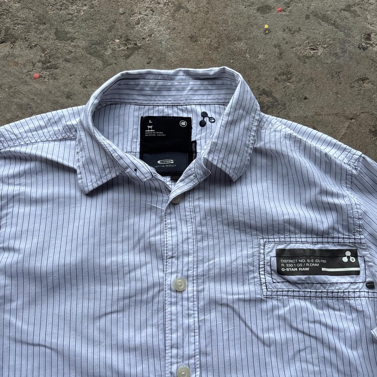 White G-Star Raw striped shirt - L