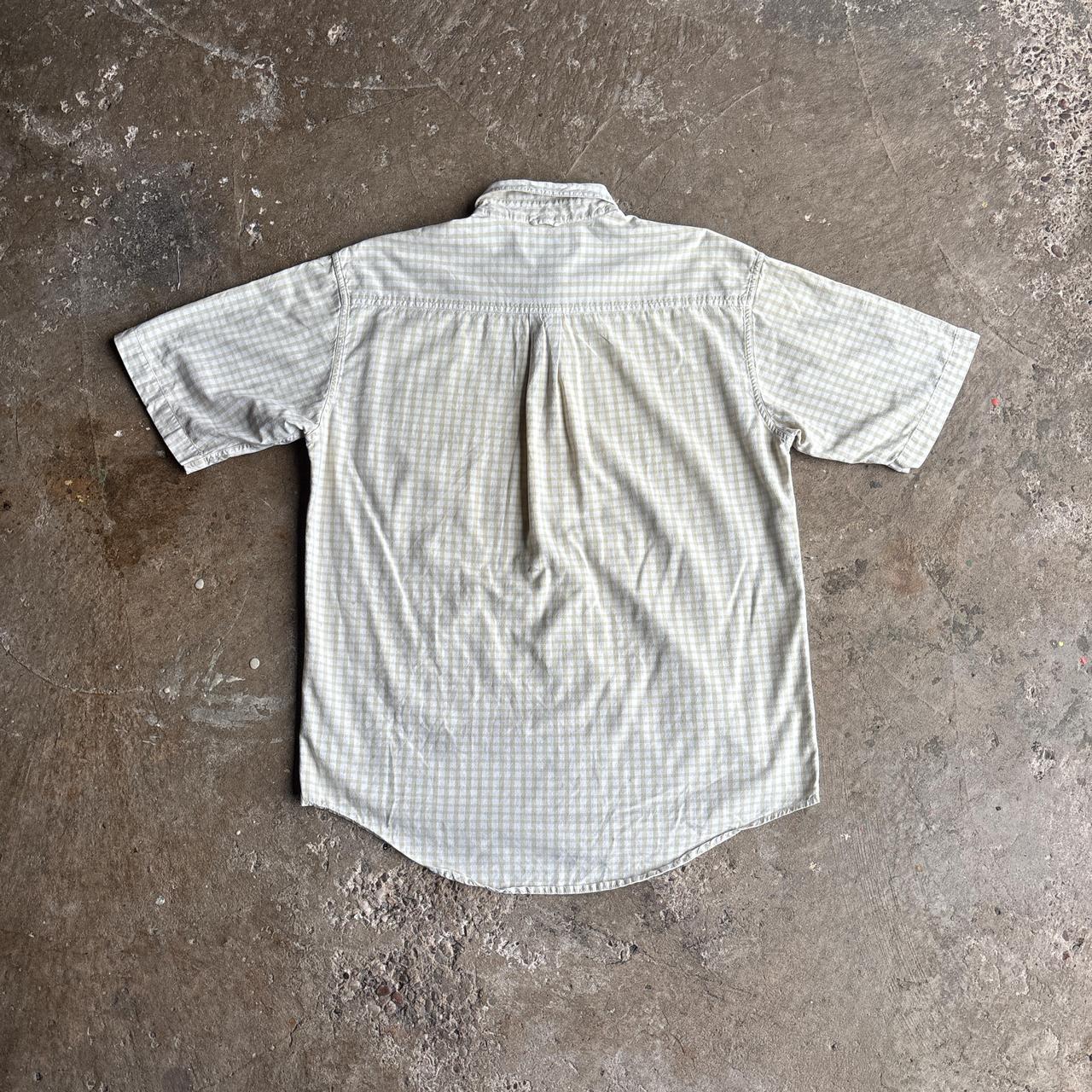 Yellow & White Checkered Timberland Short Sleeve Shirt - M