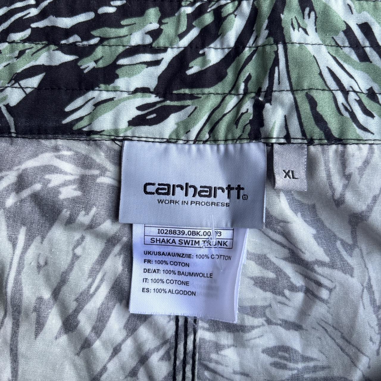 Green & Black Flower Print Carhartt Swim Shorts
