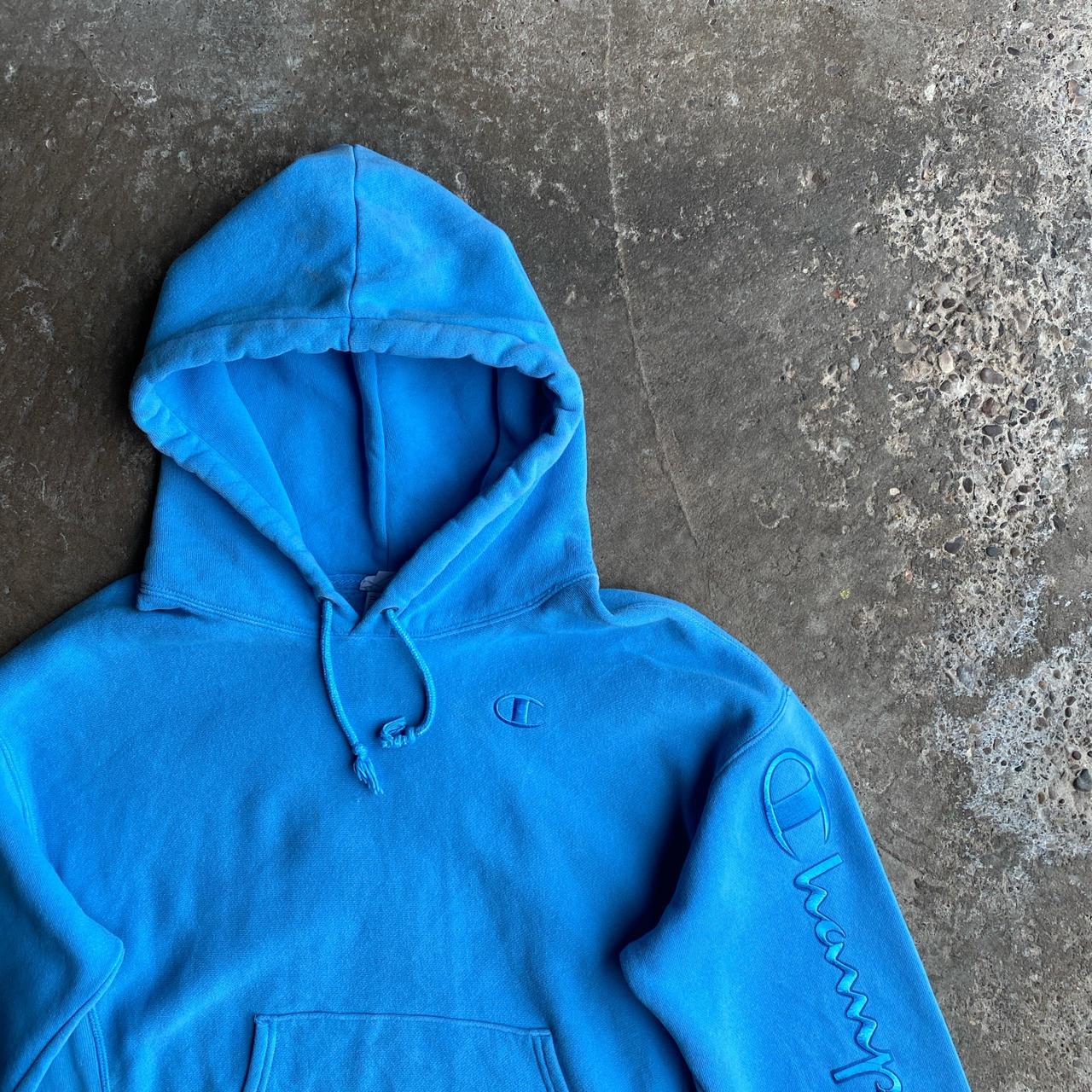 Light Blue Champion Reverse Weave Hoodie - L