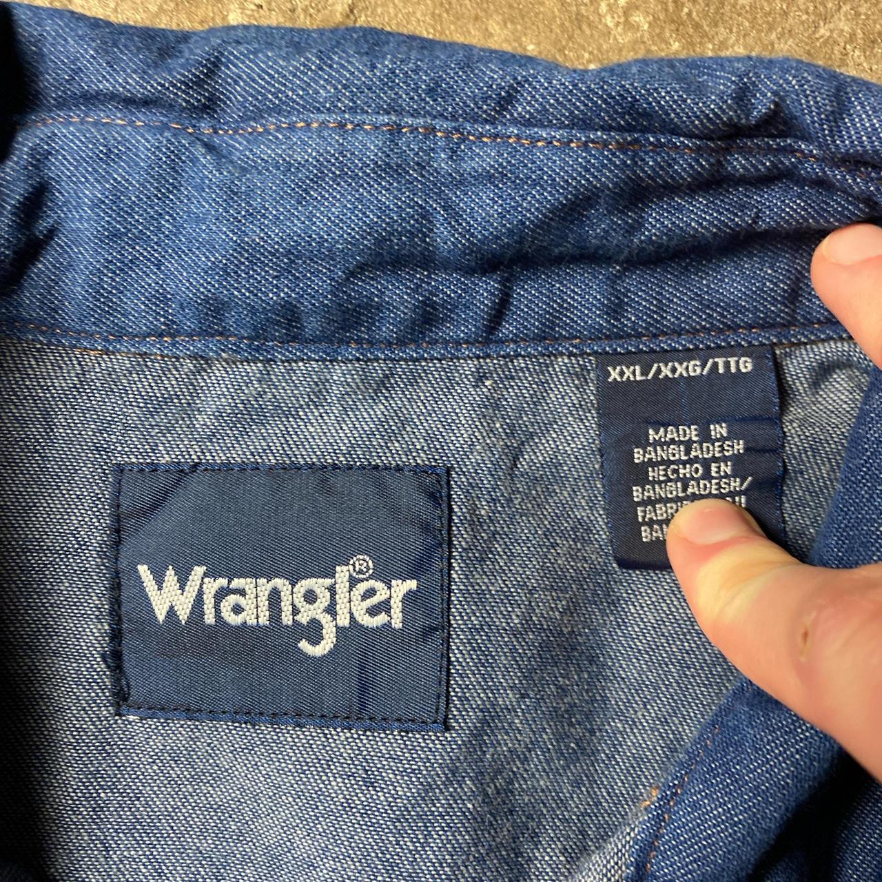 Western Style Denim Wrangler Long Sleeve Shirt- 2XL