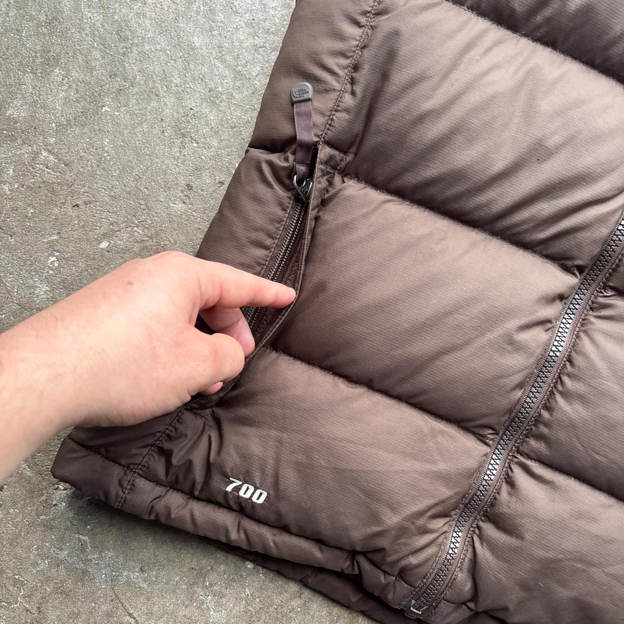 Brown The North Face 700 puffer Gilet - M