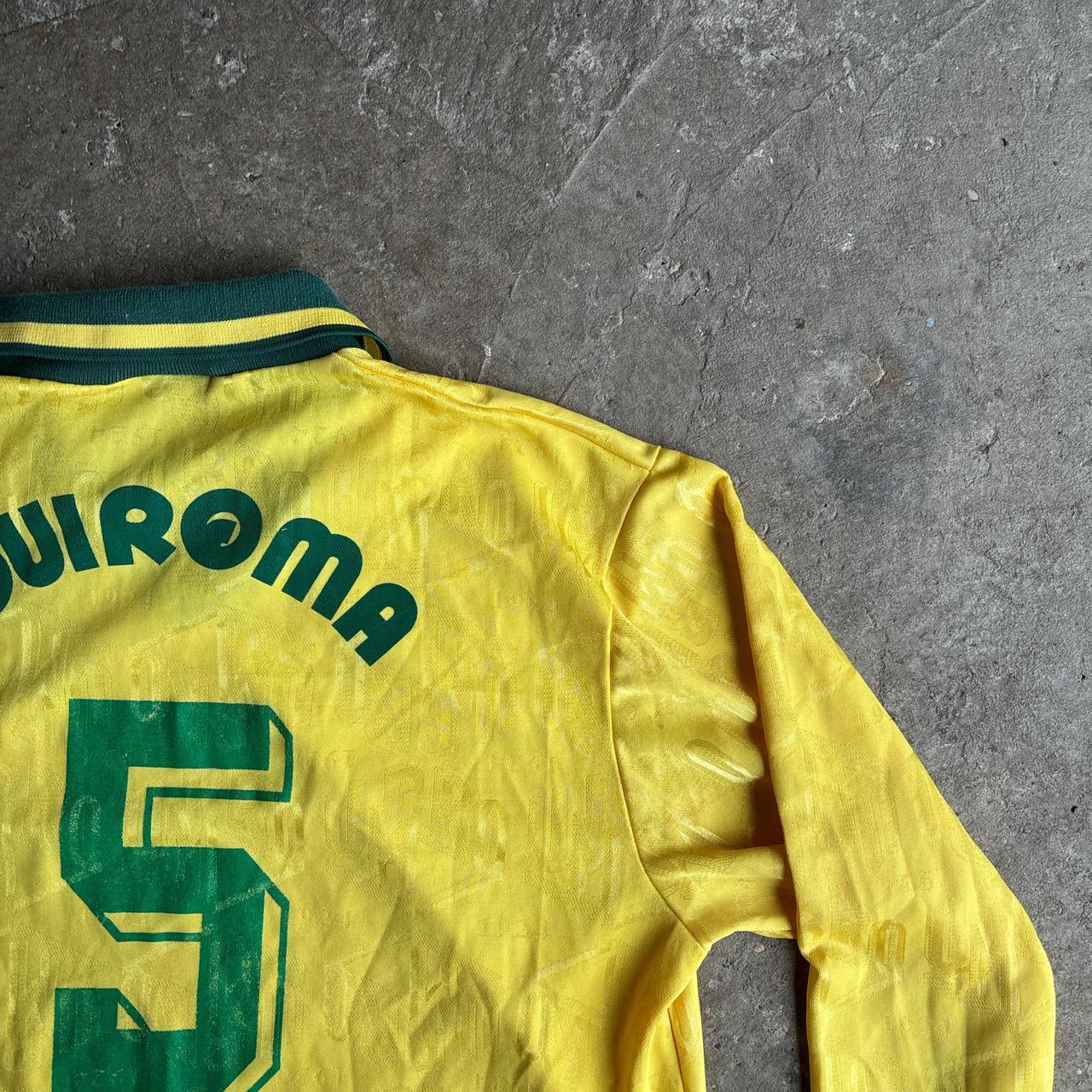 Vintage Yellow Umbro Custom Print Long-Sleeve Football Shirt