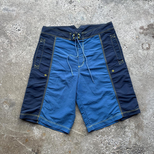 Blue and navy 00s Adidas board shorts