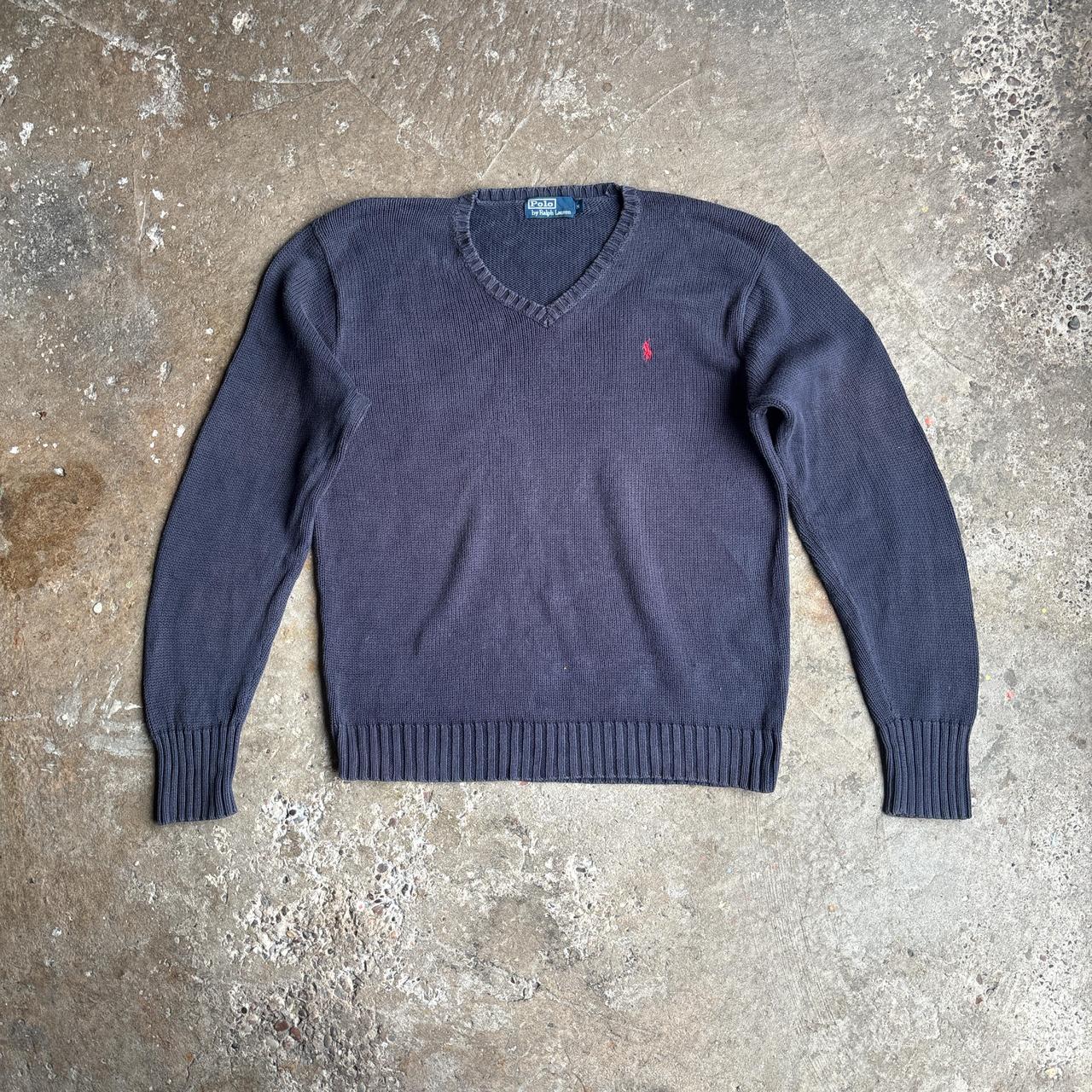 Navy Polo Ralph Lauren V-Neck Sweater - M