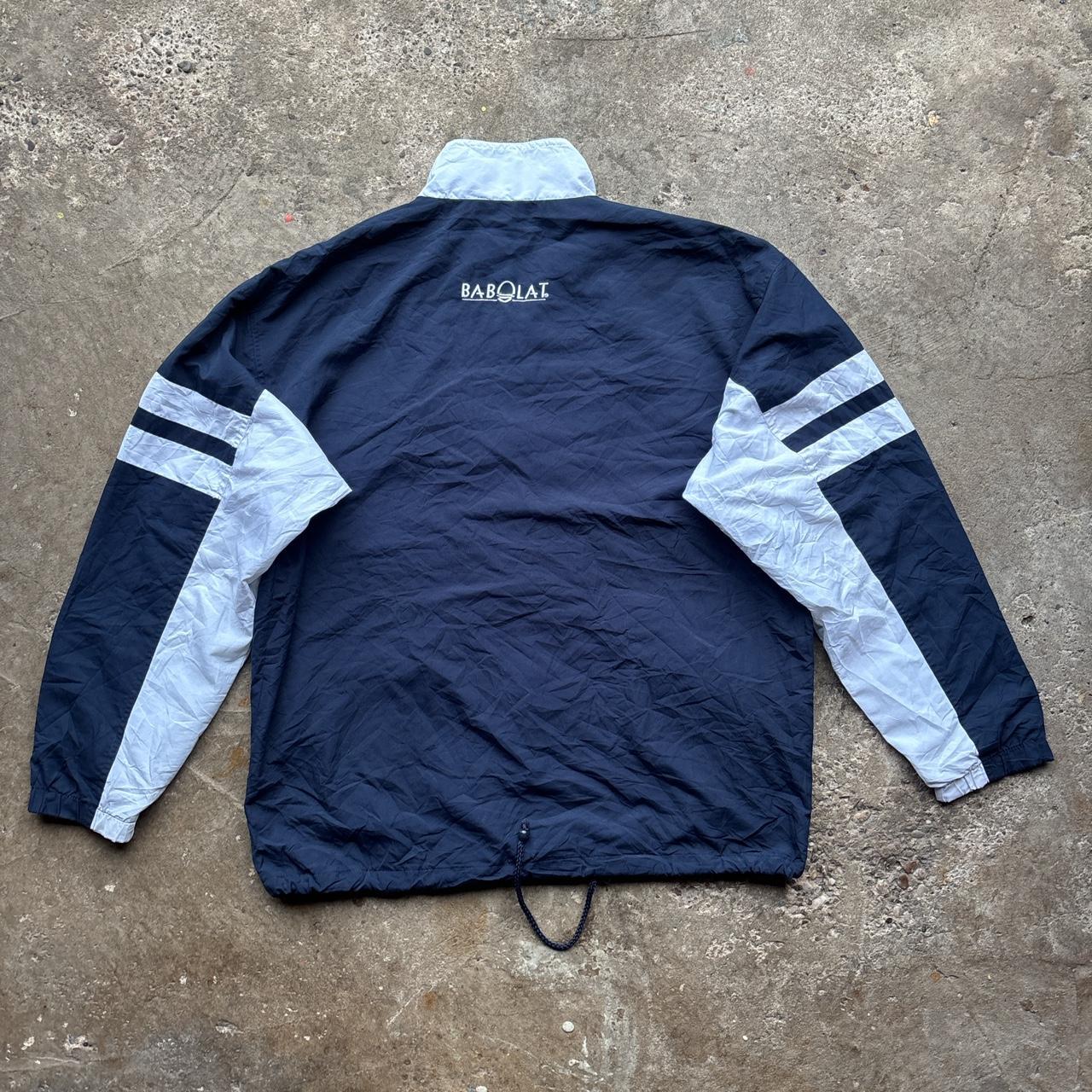 Vintage navy and white Babolat track jacket