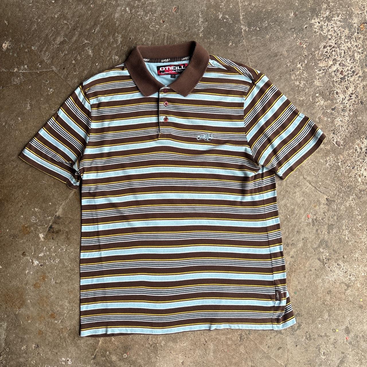 00s Brown, blue, yellow O’neill polo shirt