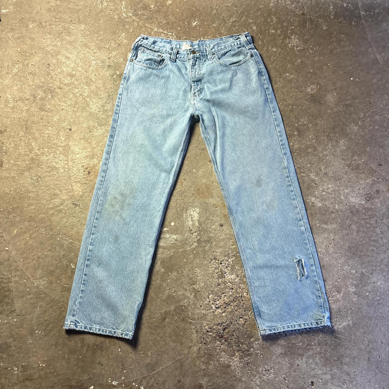 Blue Denim Carhartt Relaxed Fit Jeans - W35