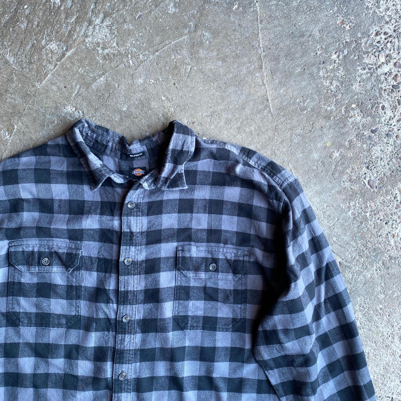 Black & Grey Checkered Dickies Flannel Shirt - 2XL