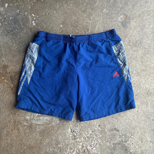 Blue & Grey Adidas 3 Stripe Sports Shorts