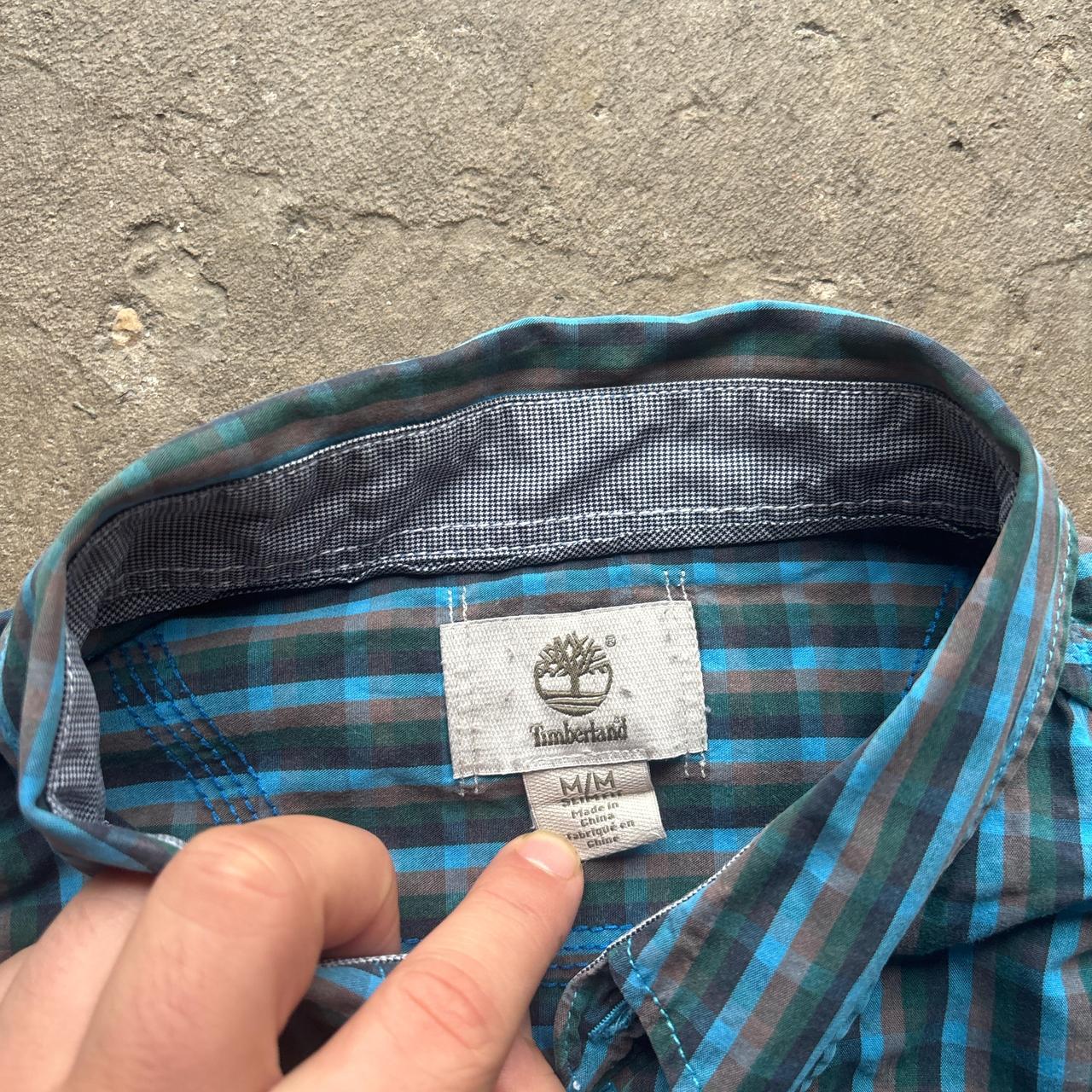 Blue Chequered Timberland Shirt - M
