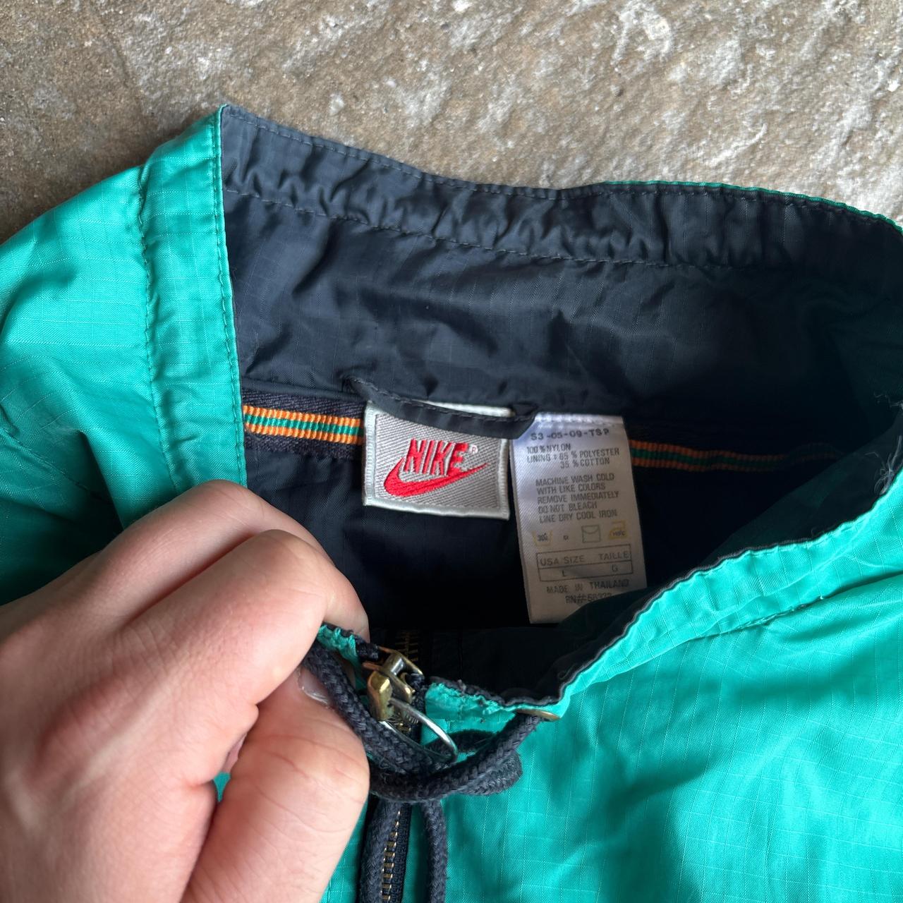 90s Nike track jacket with spell out logo - green and navy