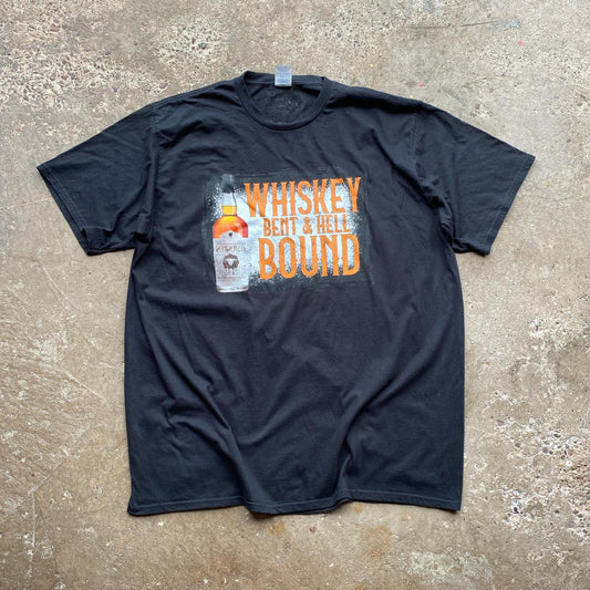 Black graphic tee with Whiskey print - XXL