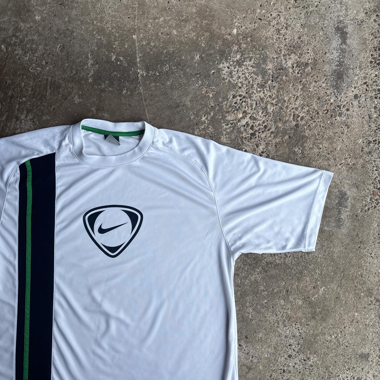 White & Navy Retro Nike T90 Football Shirt - XL