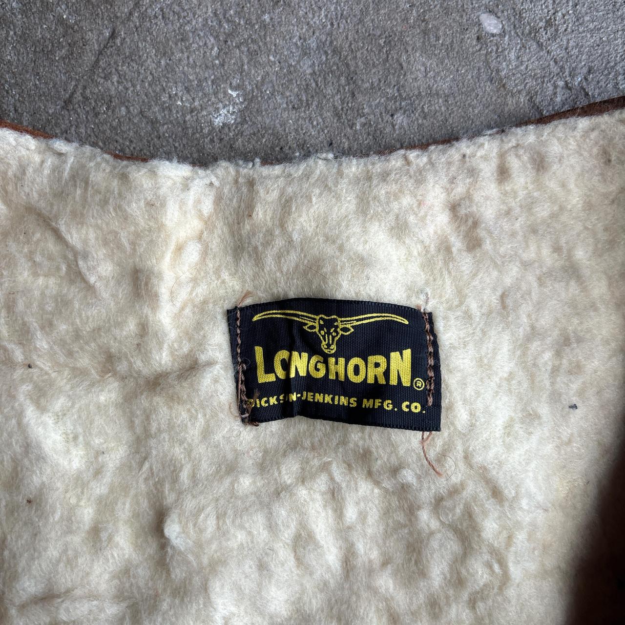 Brown Leather Longhorn Western Vest - M