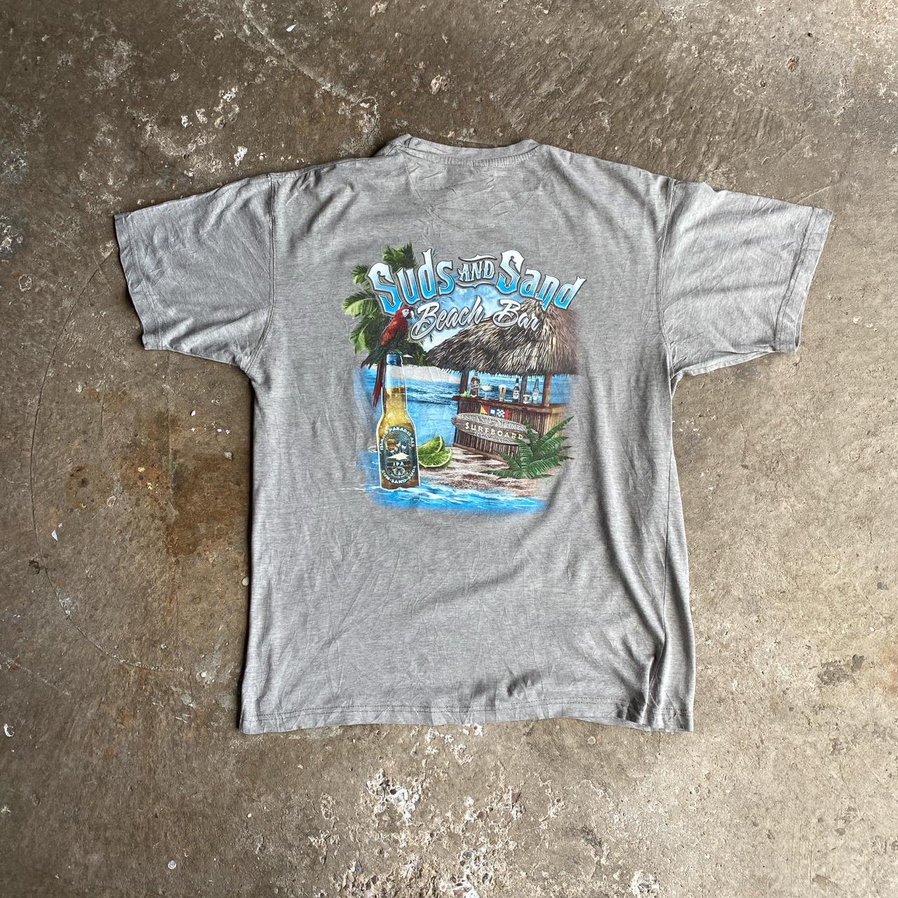 Grey Newport Blue ‘Suds & Sand’ Graphic Bar T-Shirt