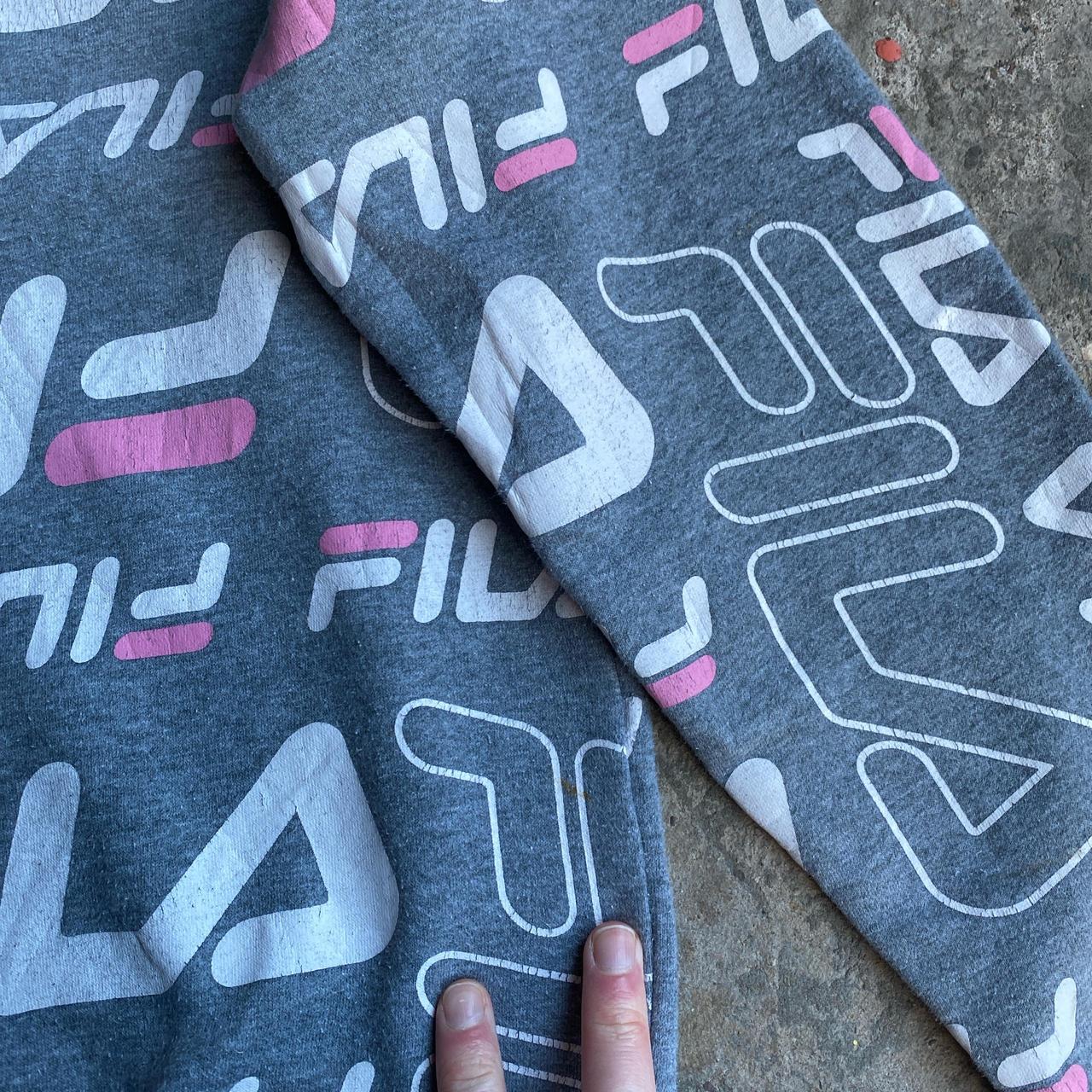 Grey & Pink Fila Graphic Print Full Zip Hoodie - XL (women’s)