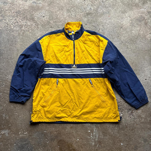 90s Navy and yellow Adidas track jacket