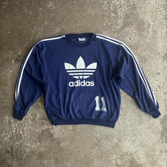 Vintage Navy Adidas Graphic Sweatshirt - L