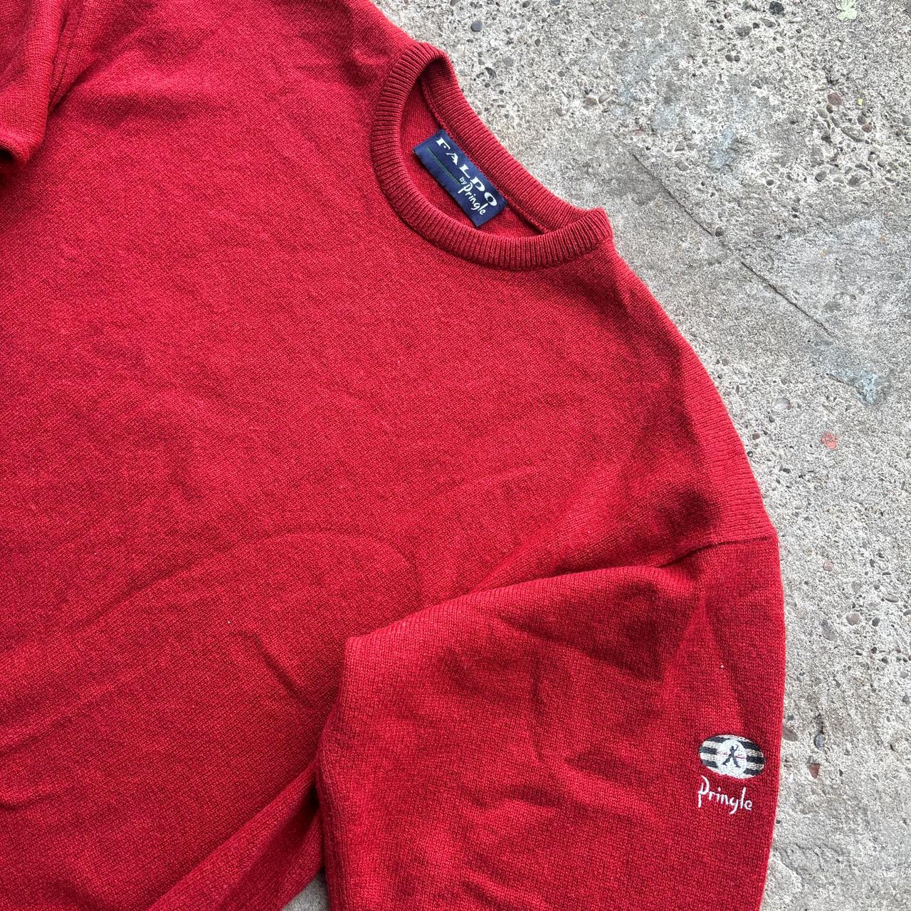 Red Faldo by Pringle wool knitted sweater