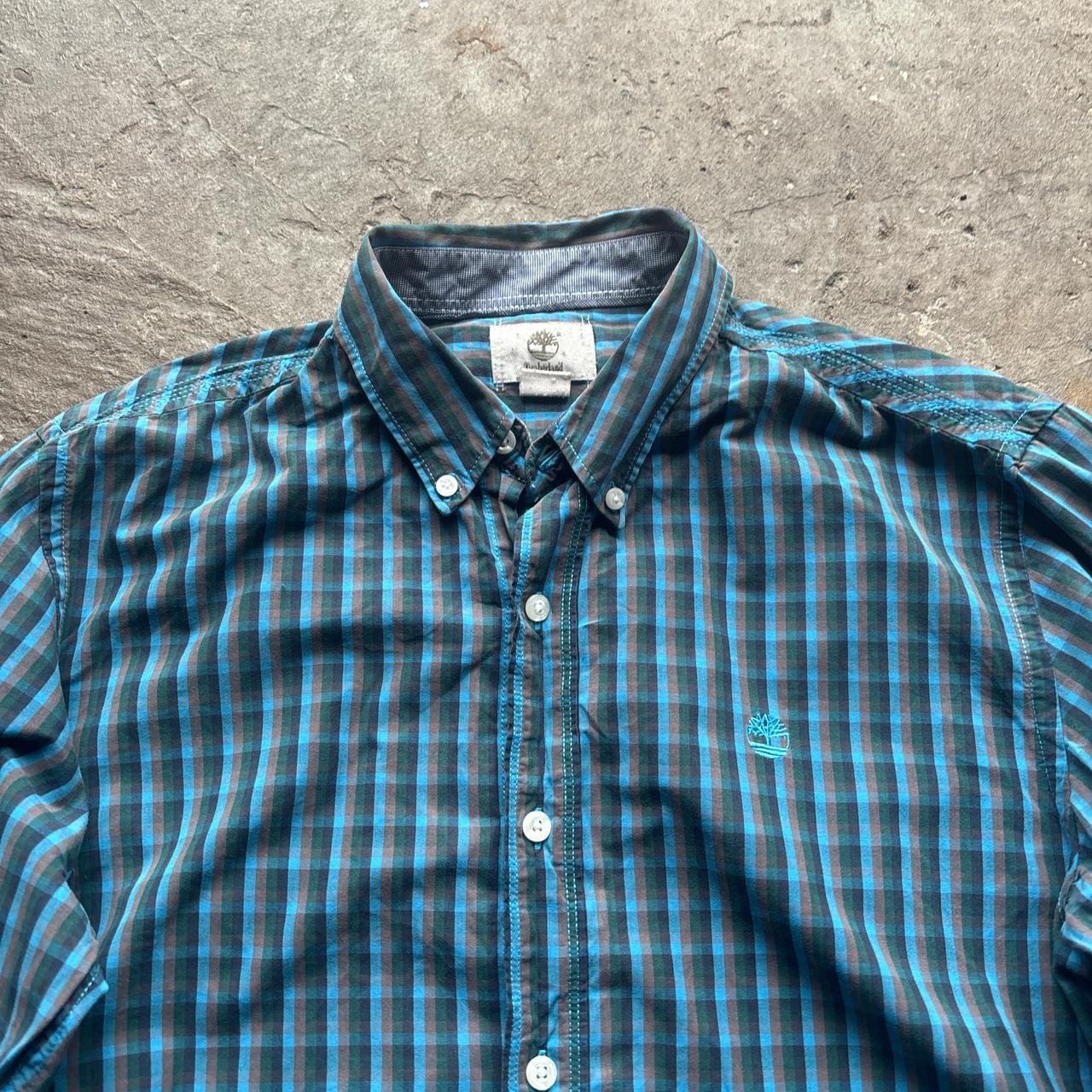 Blue Chequered Timberland Shirt - M