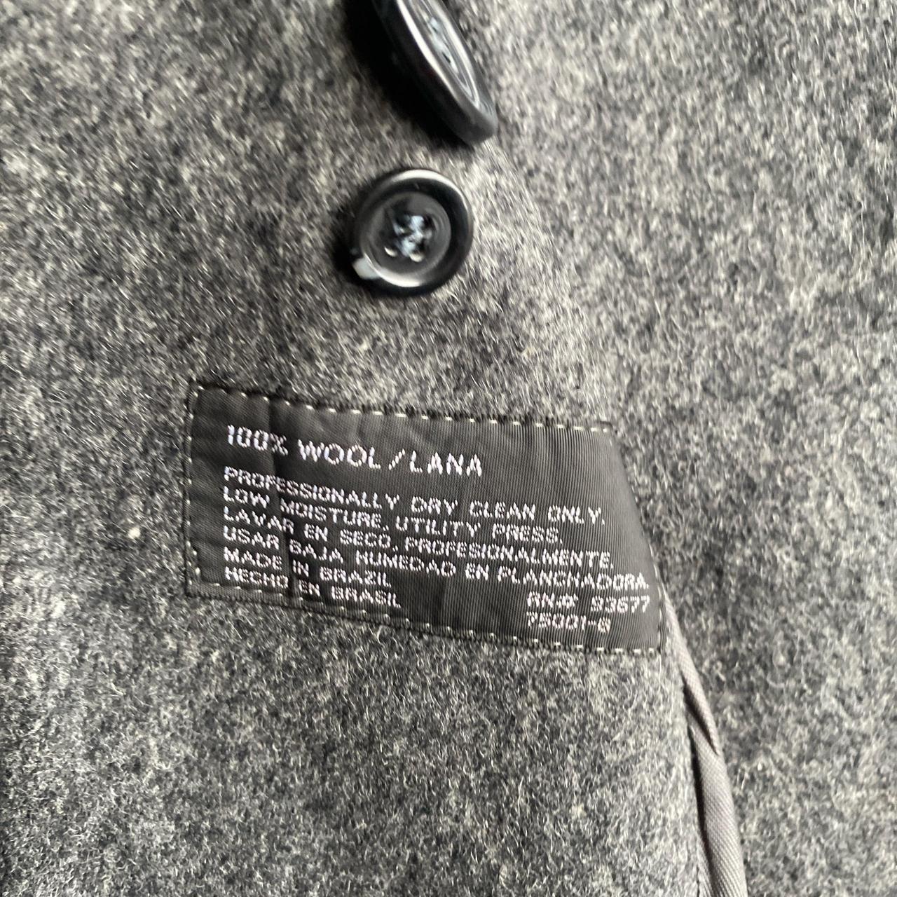 Vintage Grey Wool Long Overcoat - XL