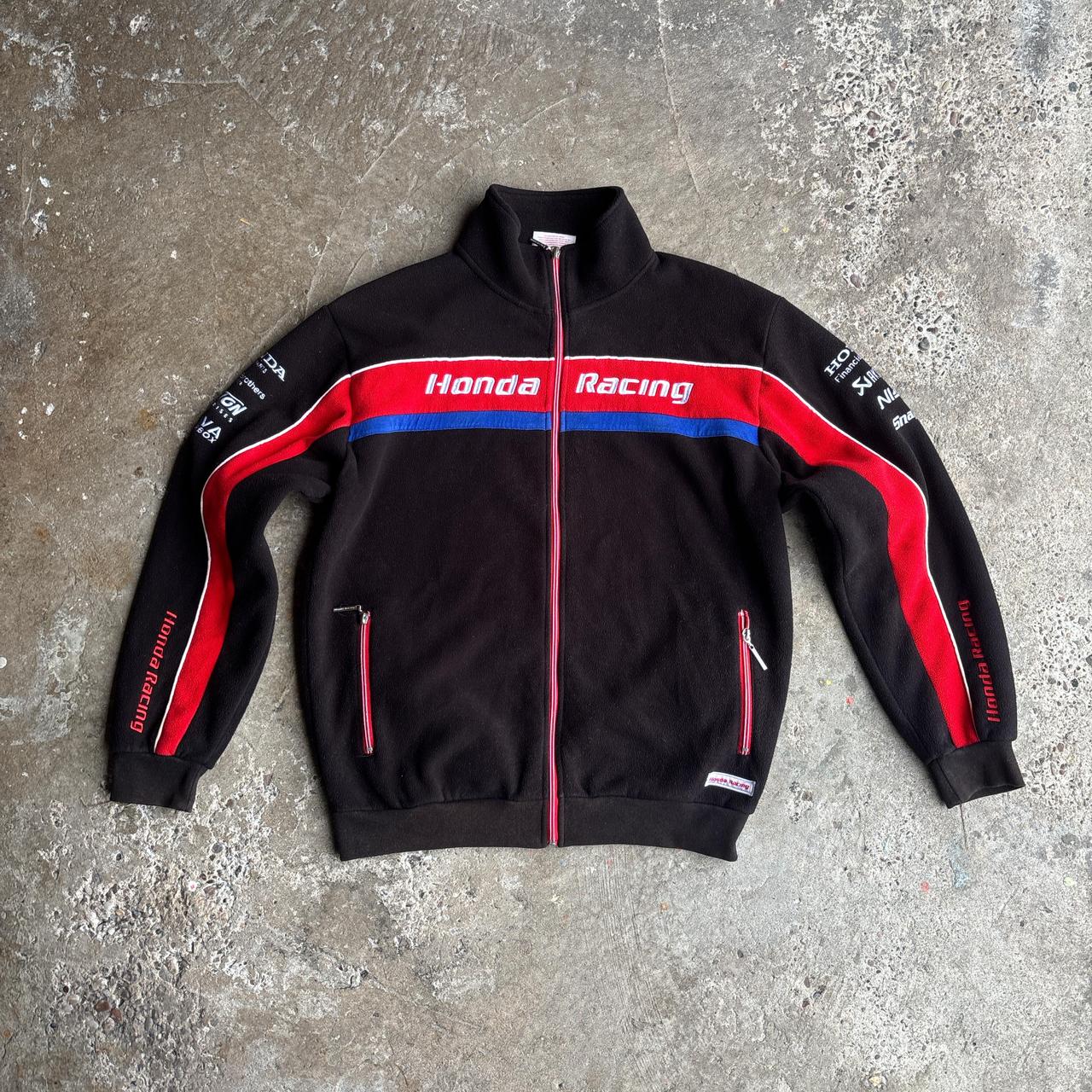 00’s Honda Racing Black & Red Full-Zip Fleece - M
