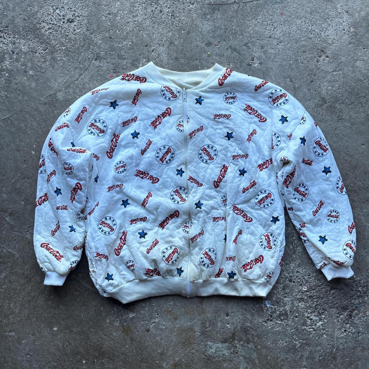 Reversible Coca-Cola bomber jacket in white