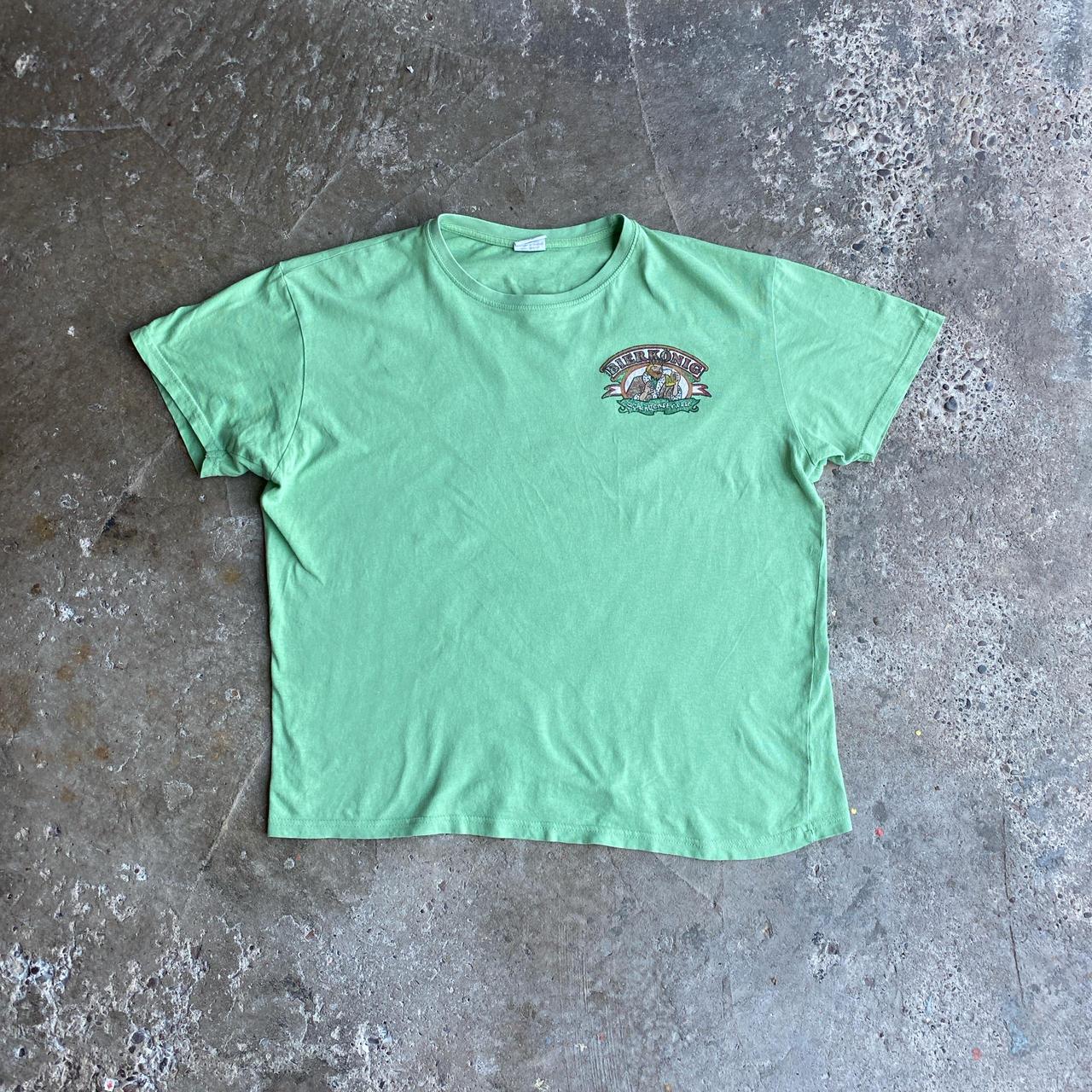 Vintage Lime Green Single Stitch Graphic Beer T-Shirt
