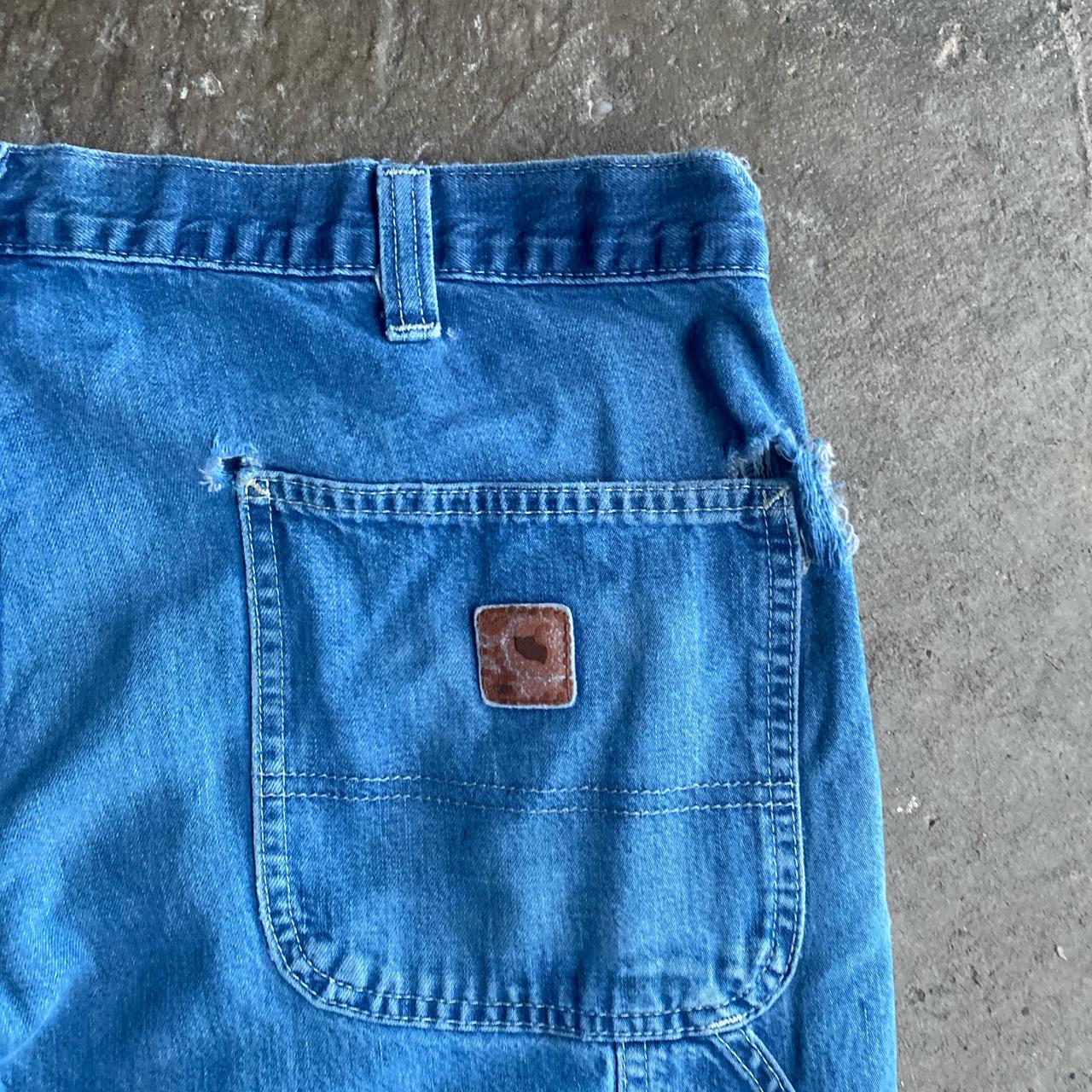 Blue Carhartt Distressed Denim Carpenter Jeans - W36