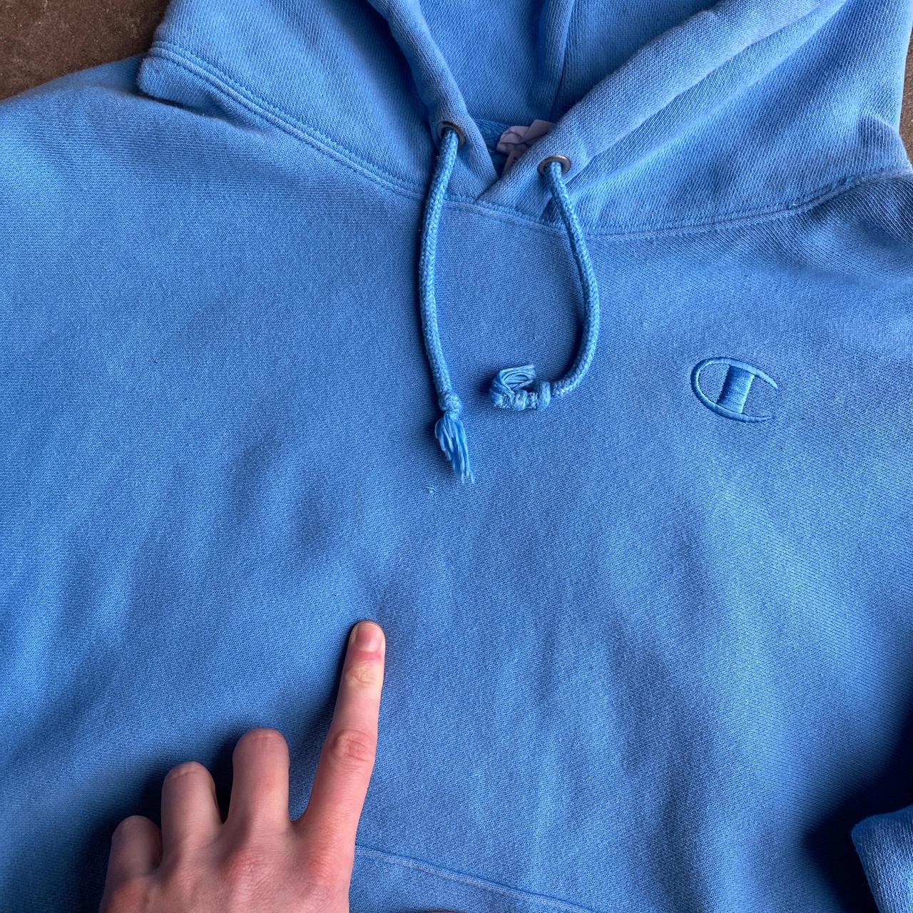 Light Blue Champion Reverse Weave Hoodie - L