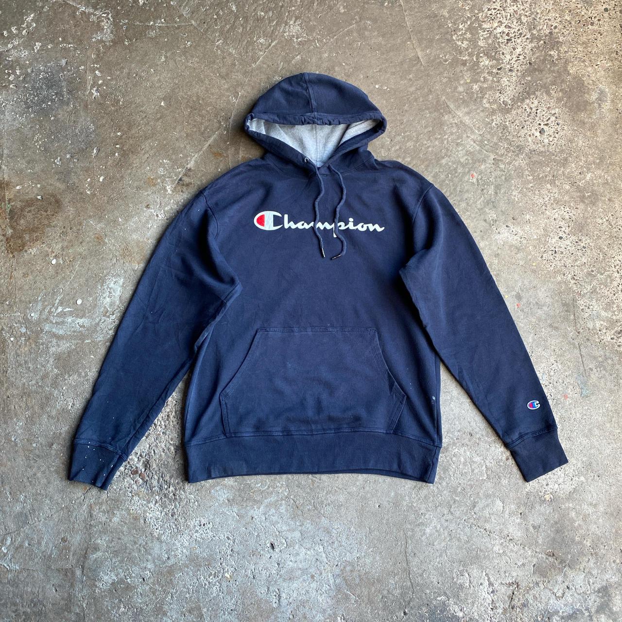 Navy Champion Logo Hoodie - M