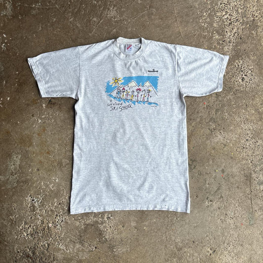 Vintage 1991 Light Grey Single Stitch Graphic T-Shirt - M
