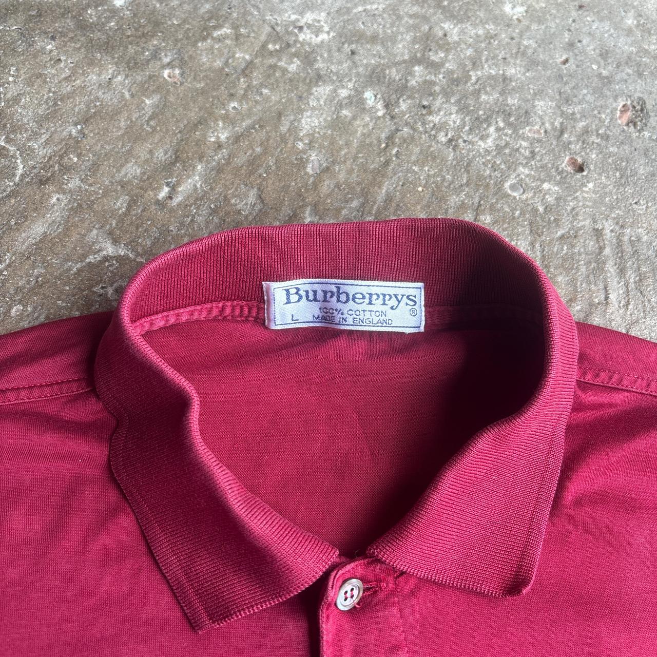 Vintage Burgundy Burberry Polo Shirt - L
