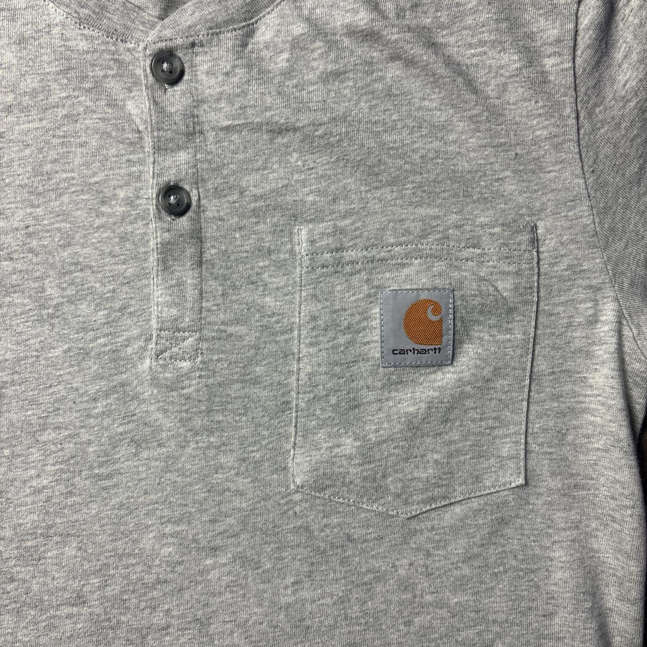 Grey Button Up Carhartt T-Shirt - S