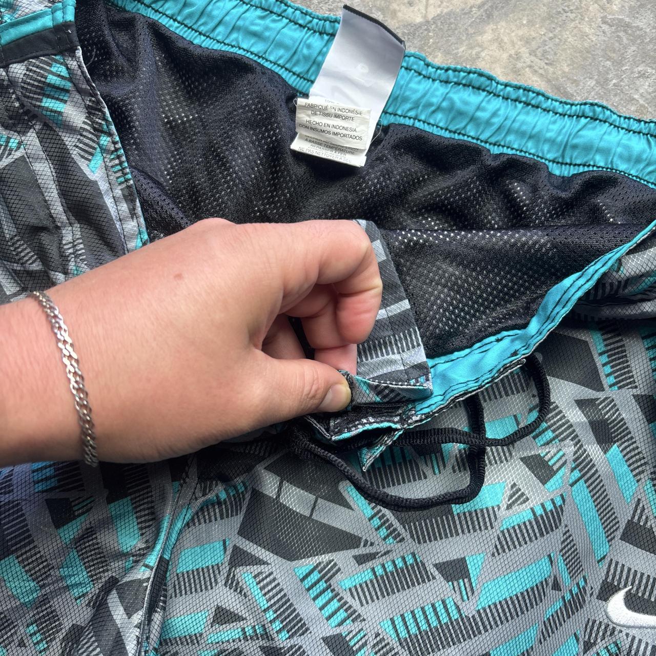Grey and blue Nike swimwear trunks - L