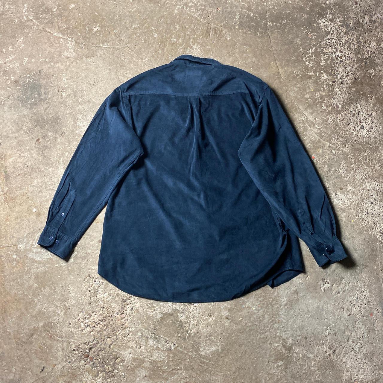 Navy Corduroy Button Up Shirt - L