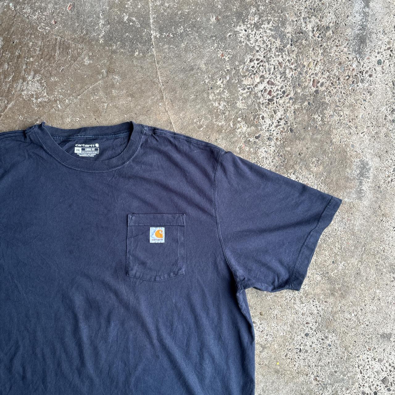 Navy Carhartt Single Pocket T-Shirt - 2XL