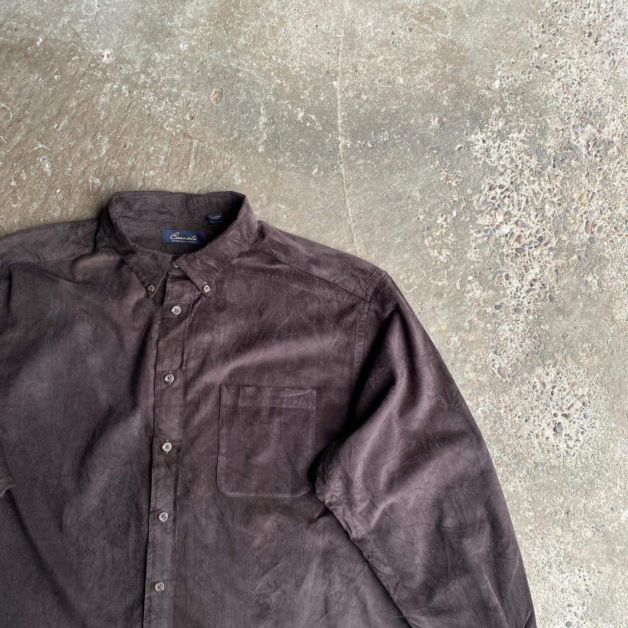 Brown Corduroy Button Up Shirt - 2XL