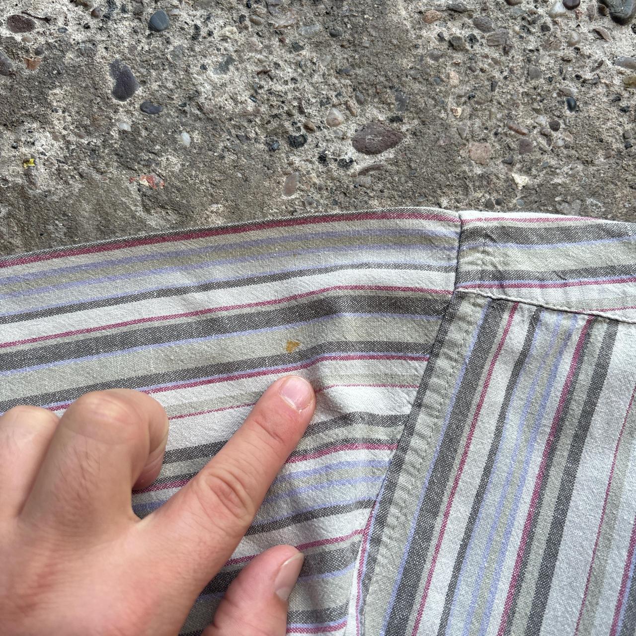 Vintage Cream striped short-sleeved shirt - L