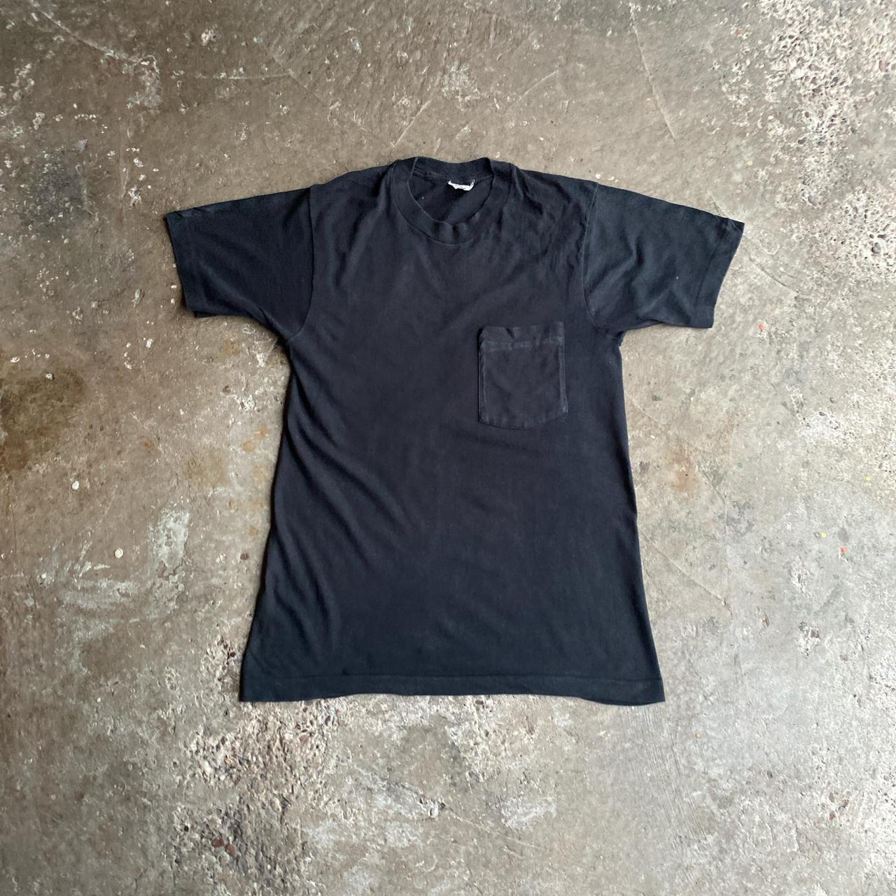Black Single Stitch Pocket T-Shirt - M