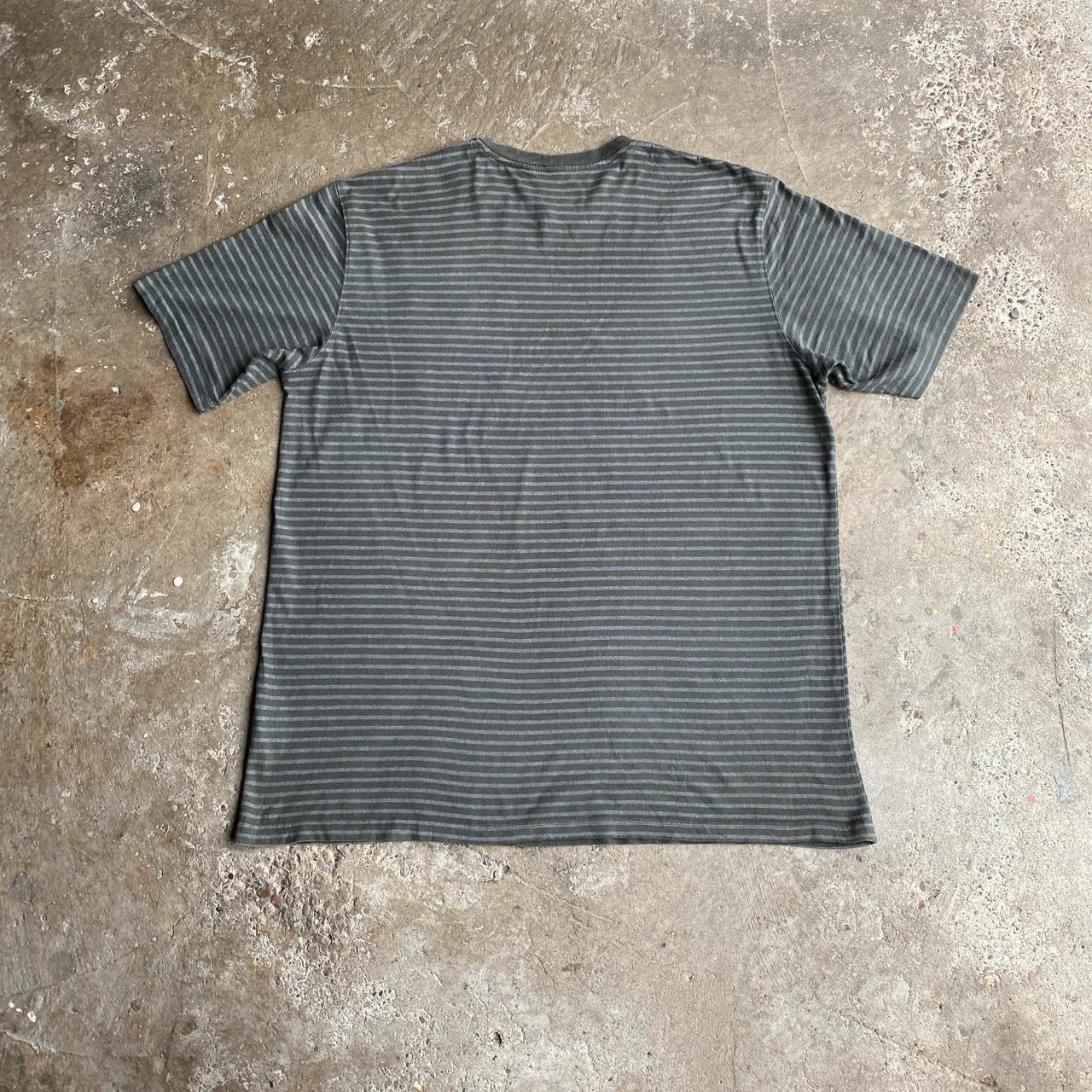 Khaki Green & Grey Striped Carhartt T-Shirt - 2XL (tall)