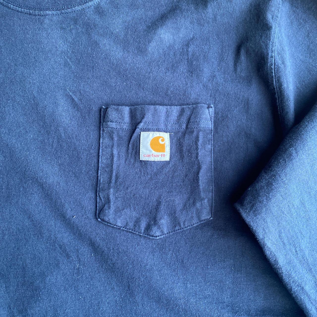 Navy Long Sleeve Carhartt T-Shirt - 2XL