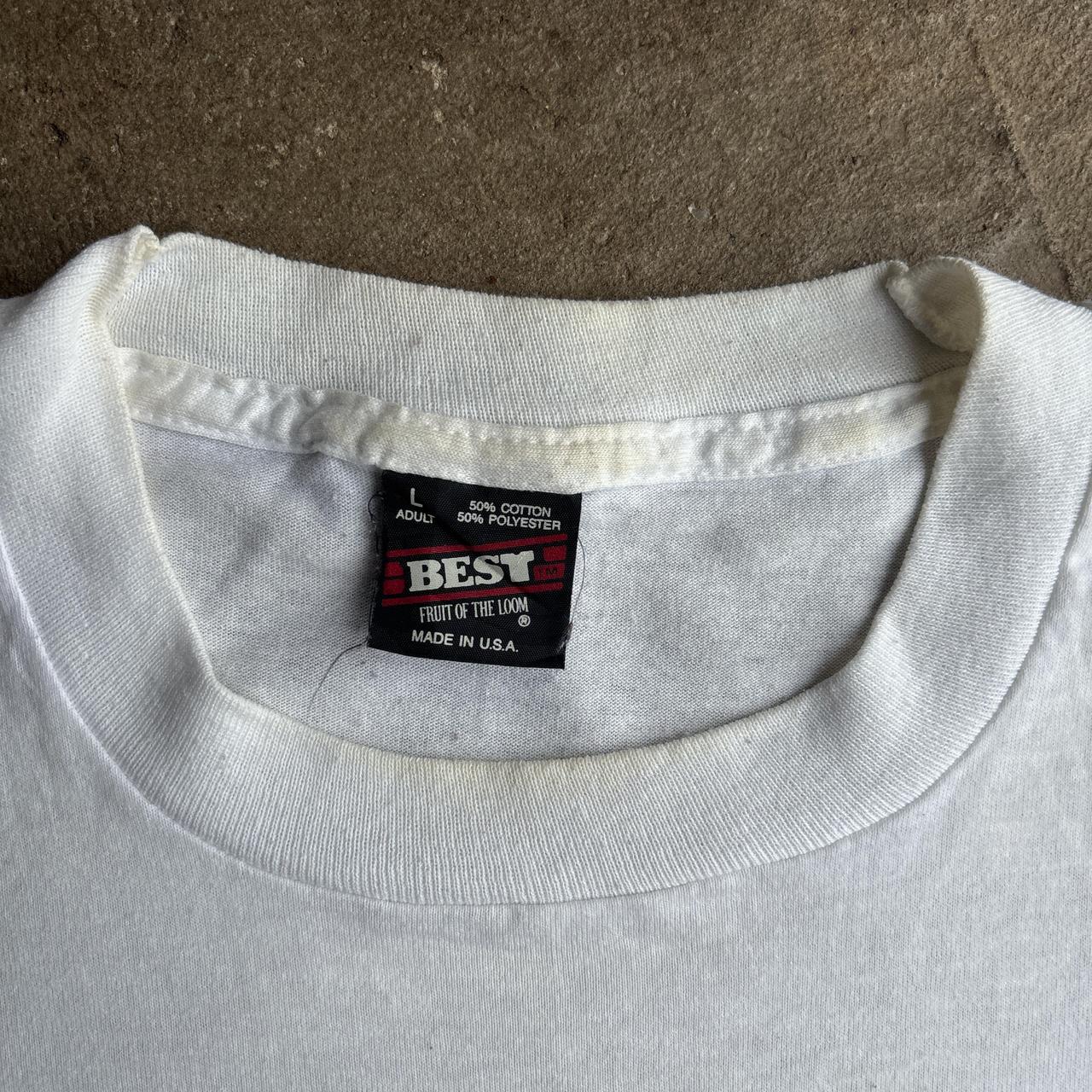 White Single Stitch Graphic Racing T-Shirt - L