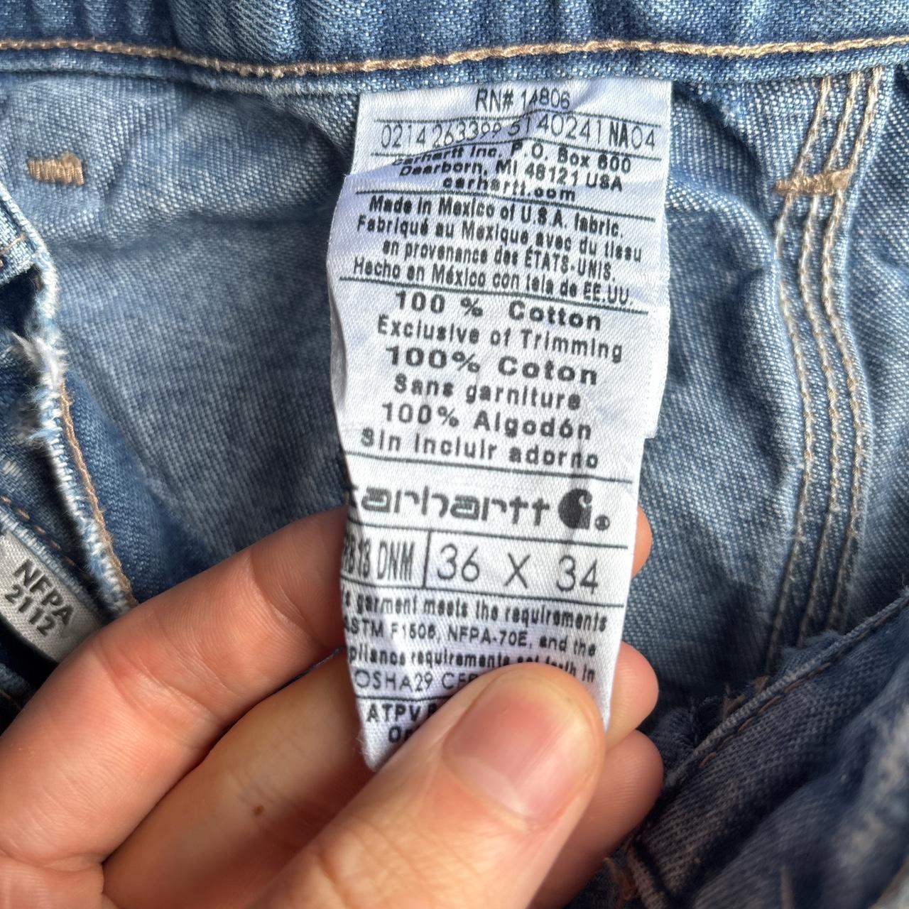 Blue Denim Fire Resistant Carhartt Carpenter Jeans - W36