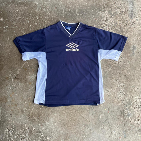 Navy & White Vintage Umbro Sportswear T-Shirt - M