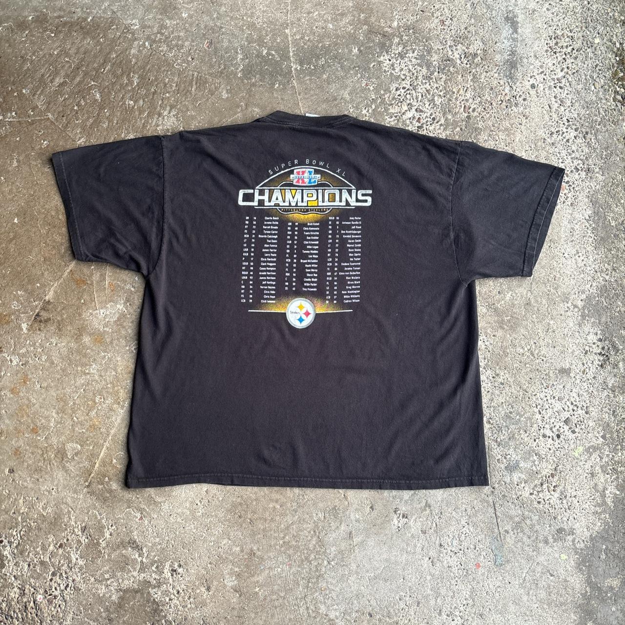 Vintage Black Pittsburgh Steelers Super Bowl XL 2006 Champions T-shirt - 2XL