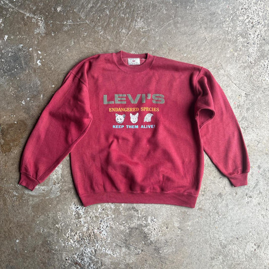 Red Levi’s Vintage ‘Endangered Species’ Graphic Sweatshirt