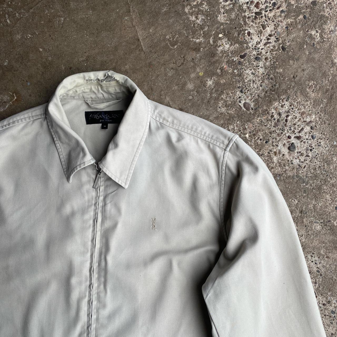 Cream Yves Saint Laurent (YSL) Zip Up Harrington Jacket - M