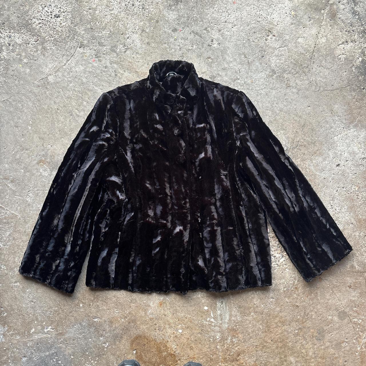Vintage Black Klass Collection faux fur coat - oversized, lined, and with a